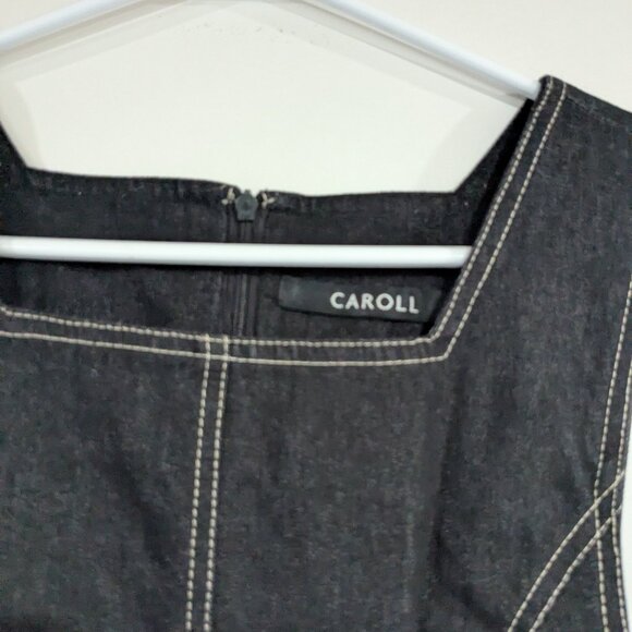 Caroll Stretch Denim Jumper Black EU Size 40 US Size 8 - Picture 2 of 6